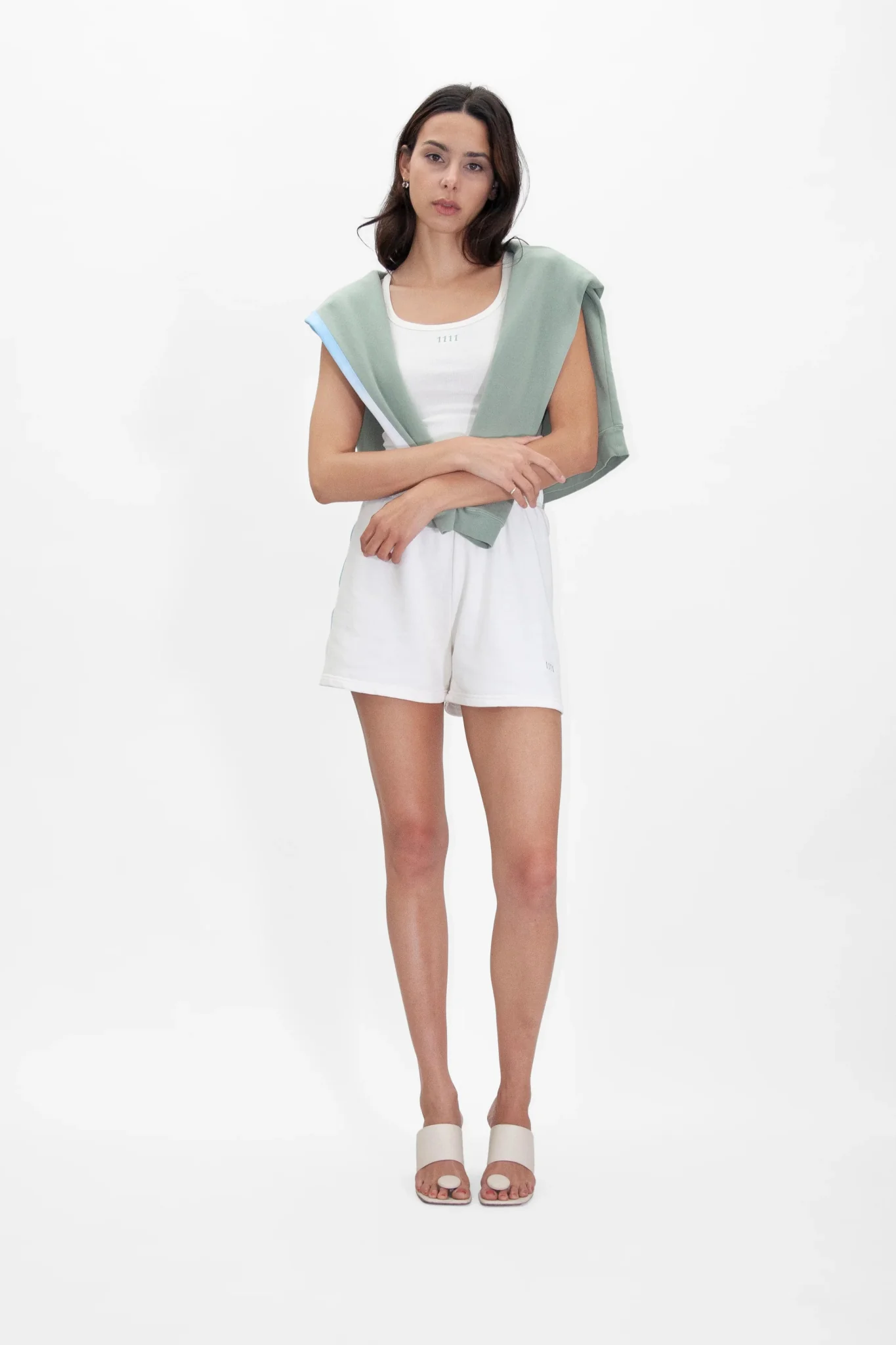 Women's 1111 Cropped Tank in Bone - Image 4