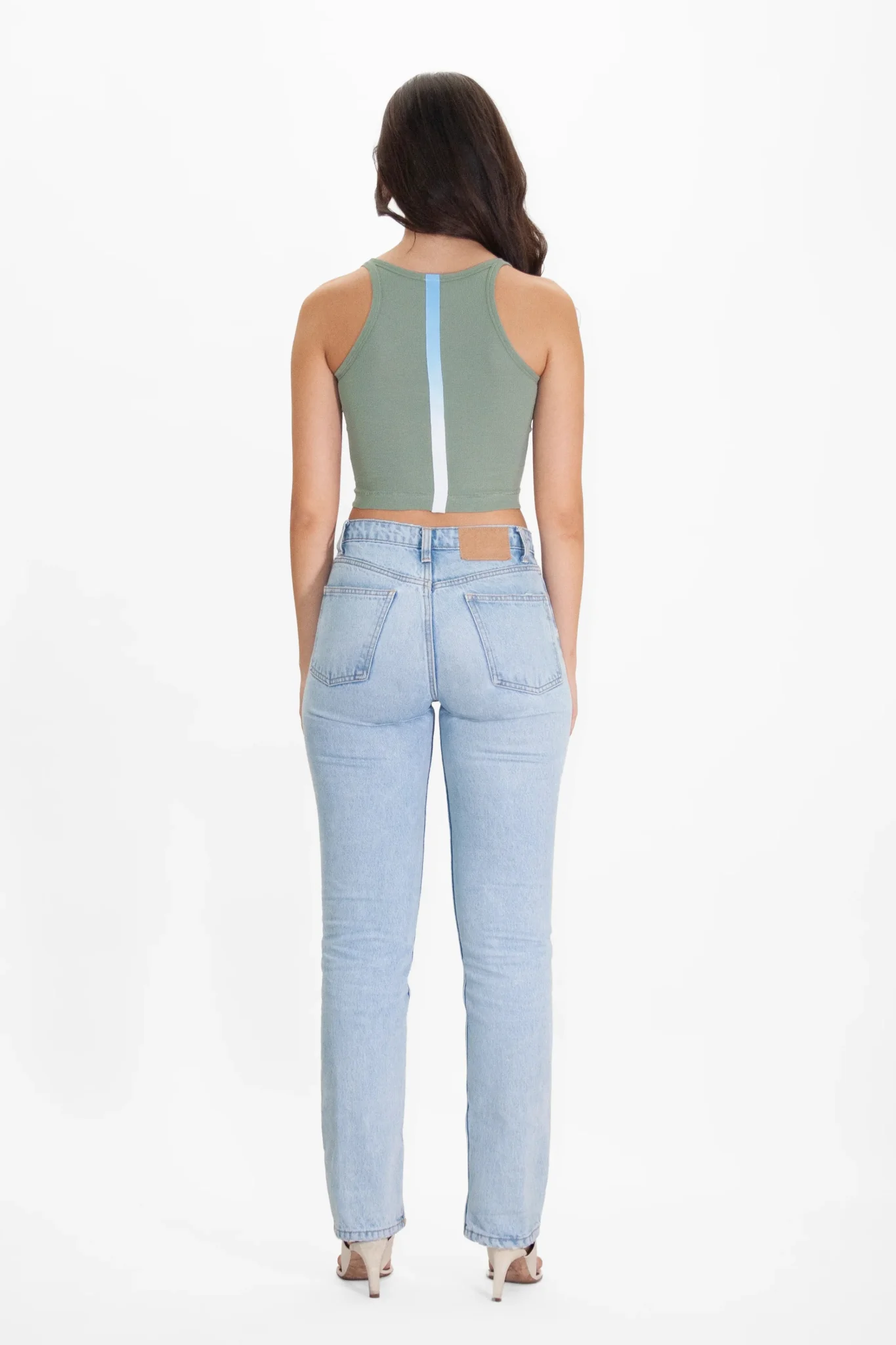 Women's 1111 Cropped Tank in Sage - Image 5